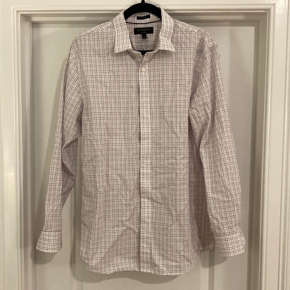 Banana Republic Factory Mens L Slim fit button up dress shirt